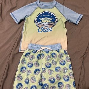 Boy swimsuits with rash guard